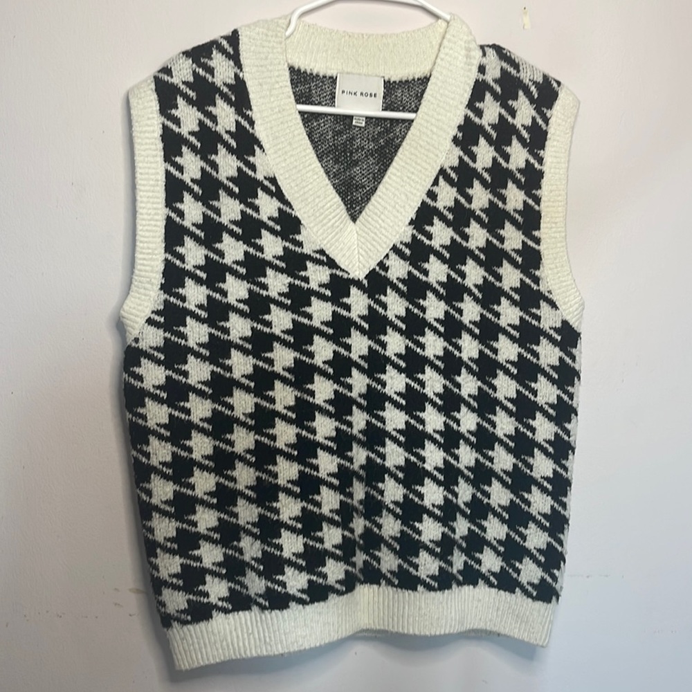 Black and White argyle sweater vest